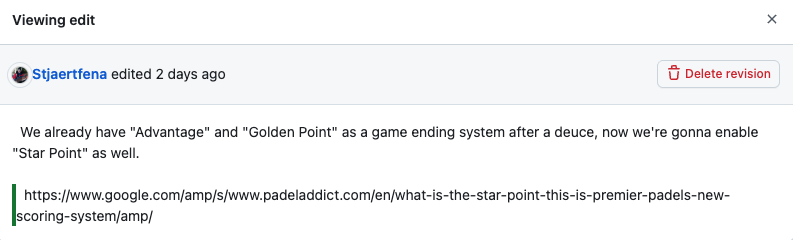 Issue body after adding a reference link about star point